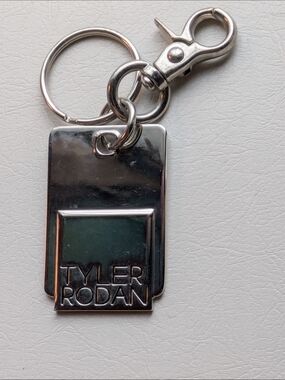 Tyler Rodan Silver Tone Rectangular Metal Keychain Clip Accessory